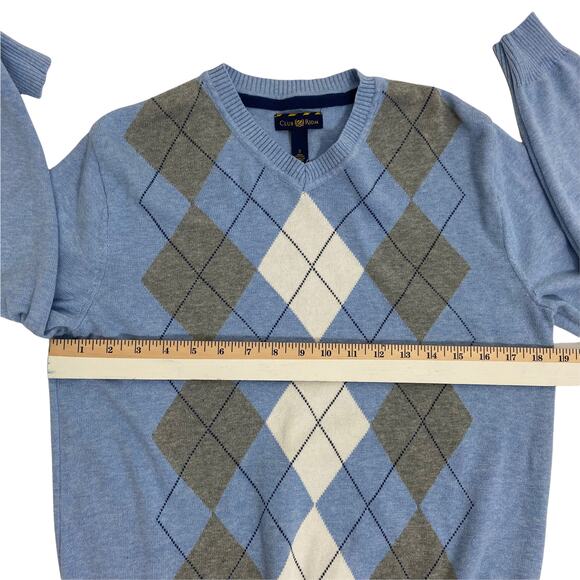 Club Room 100% Cotton Blue Pullover Men's  Sweater Size Small - Picture 5 of 9